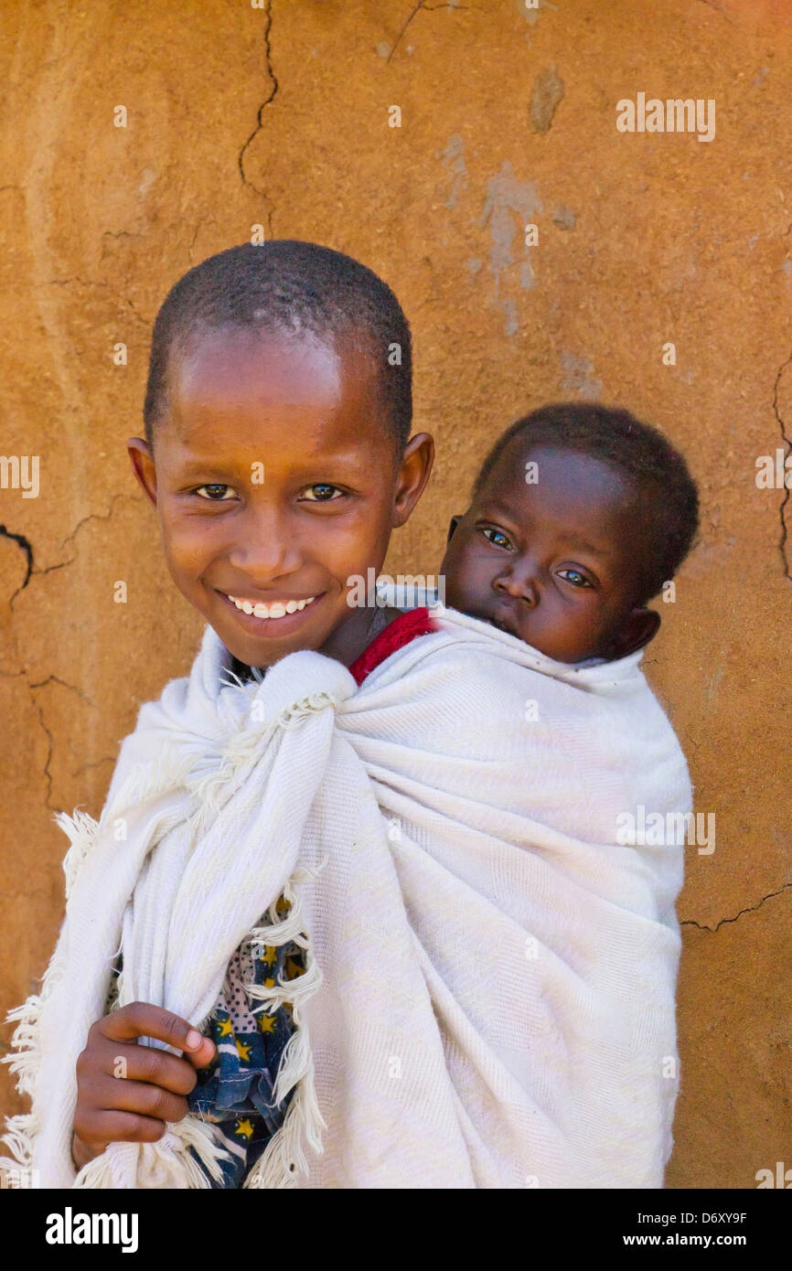 Masai Kinder, Masai Mara, Kenia Stockfoto