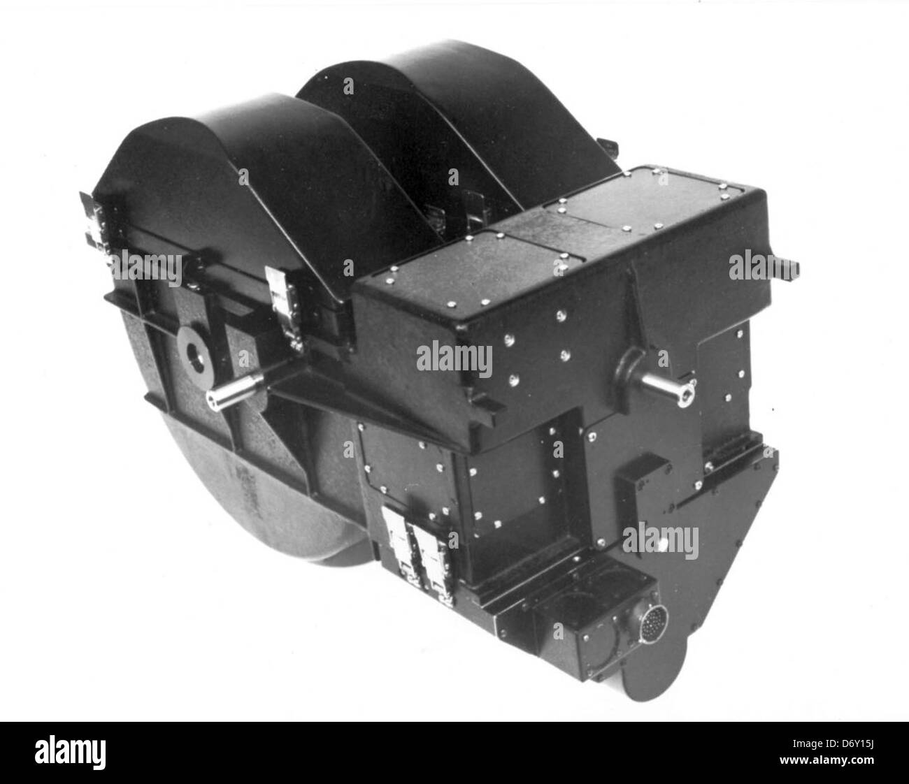 Eine Fotografie der F415Y Kamera, die im Ryan Aeronautical Firebee Drohnenprogramm zur Aufklärung und Überwachung während militärischer Tests verwendet wurde. Stockfoto