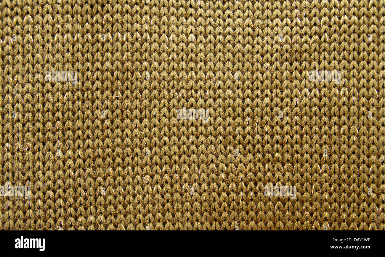 Gestrickter Wolle Textur, Farbe Khaki, Nahaufnahme Stockfoto