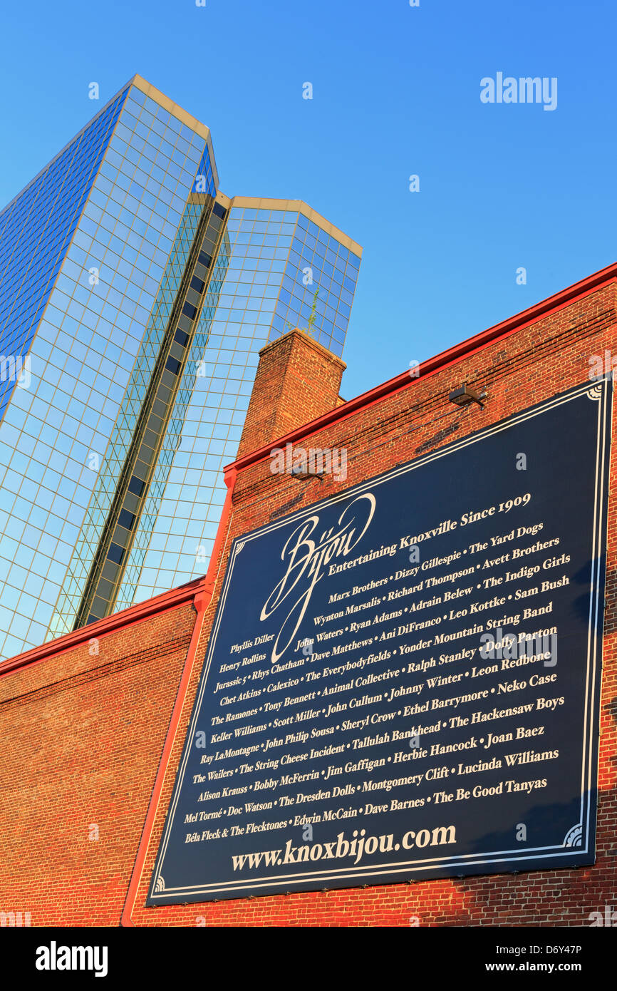 Bijou-Theater & First Tennessee Turm, Knoxville, Tennessee, USA Stockfoto