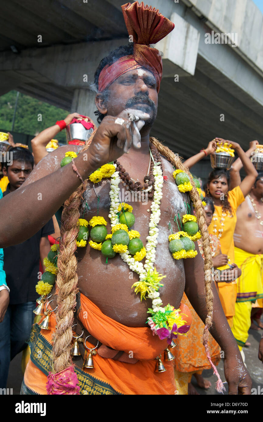 Thaipusam 2011 bei Batu Höhle in Kuala Lumpur Stockfoto