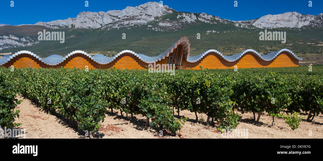 Kellerei Ysios bodega Winery futuristische Architektur in Laguardia, Rioja- alaveda Wein produzierenden Bereich Baskenland, Spanien Stockfoto