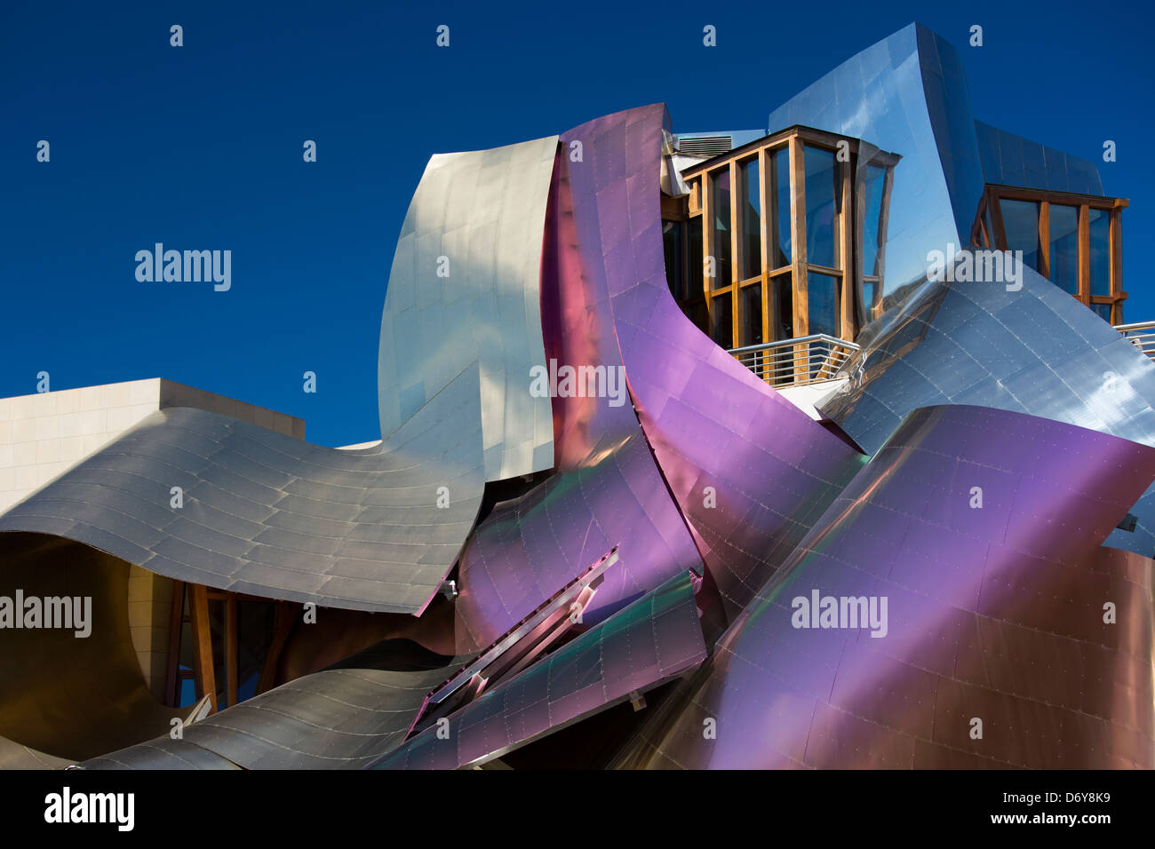 Hotel Marques de Riscal Bodega, futuristisches Design von dem Architekten Frank Gehry, in elciego in Rioja Alavesa Bereich von Spanien Stockfoto
