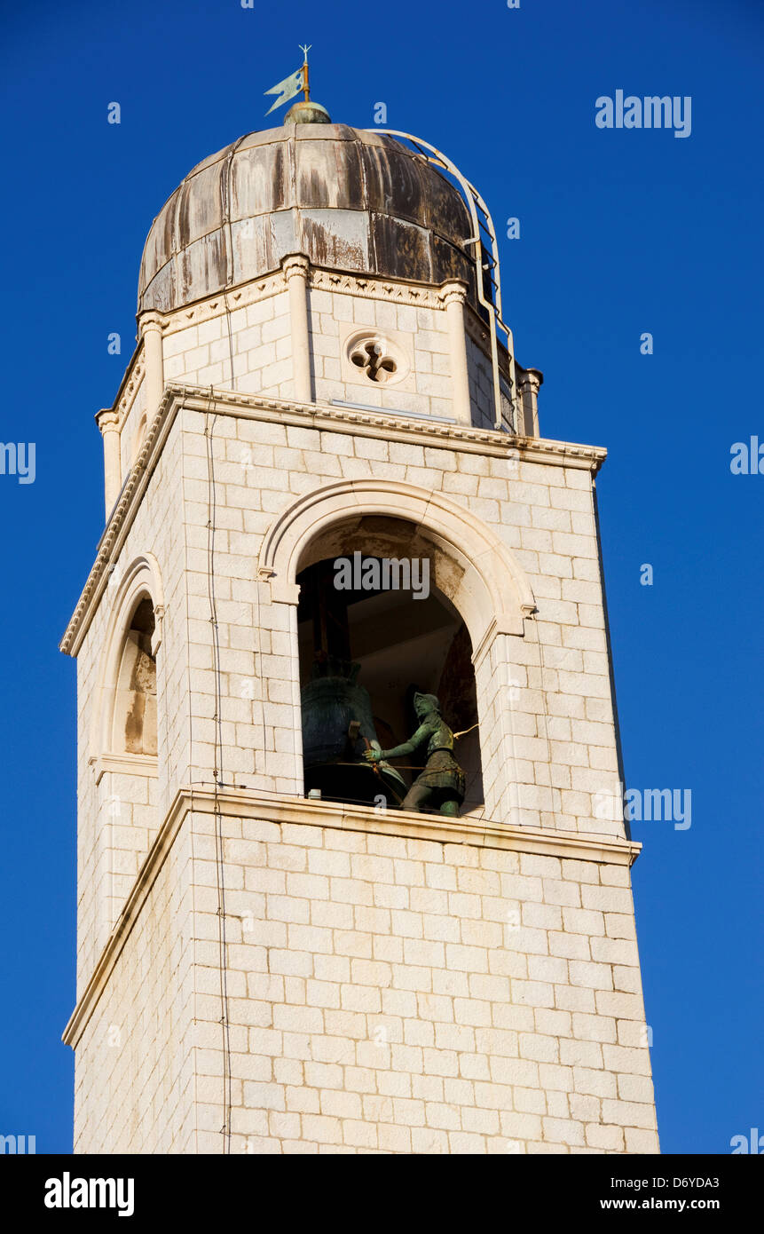 Bell-Kammer auf der Bell Tower, Dubrovnik, Dalmatien, Kroatien Stockfoto