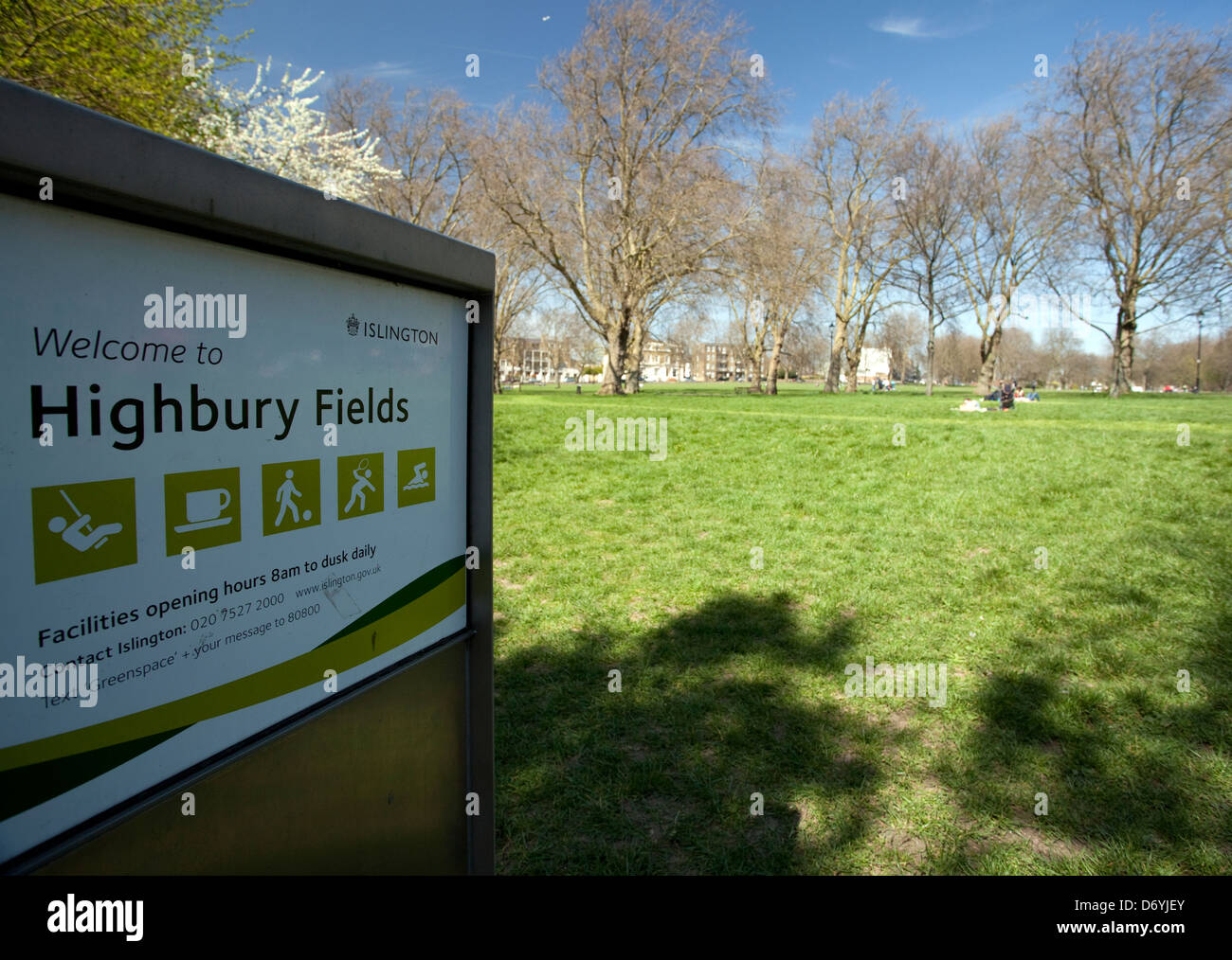 Highbury Felder in Islington, Nordlondon Stockfoto