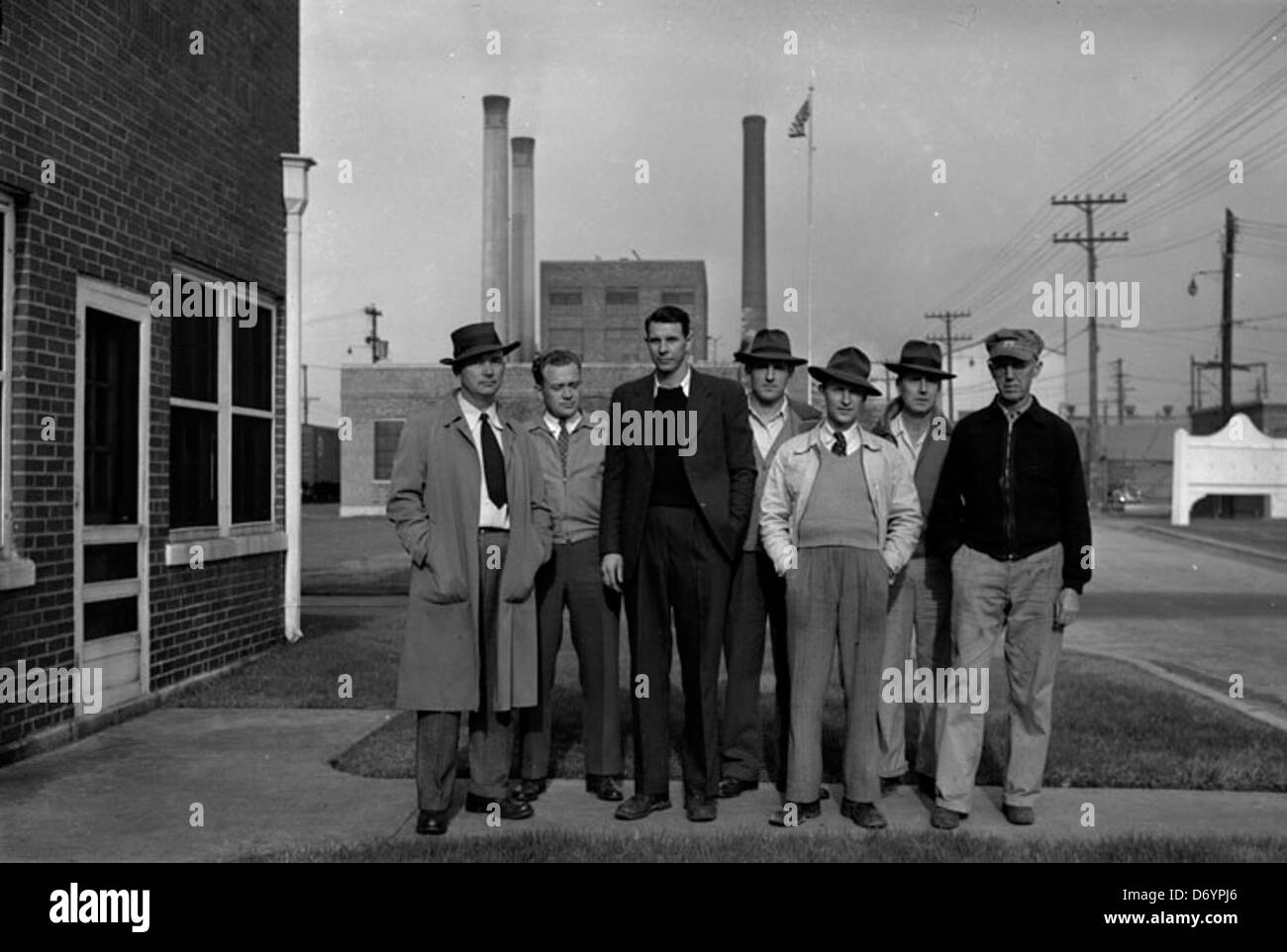 Das Jobbewertungskomitee in Hopewell, Virginia, konzentrierte sich auf Arbeitspraktiken und die Bewertung von Arbeitsrollen. Das Komitee war Teil der United Minenarbeiter Amerikas in der Region, die Arbeitsstandards und -Bedingungen prüften. Stockfoto