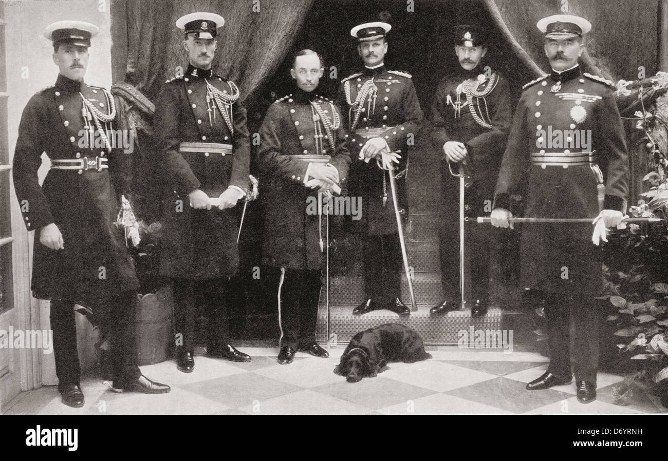 Lord Kitchener und seinem persönlichen Stab in Indien. Stockfoto