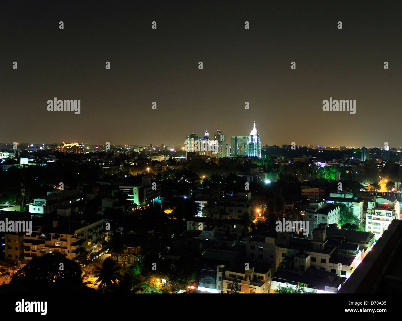 Bangalore City bei Nacht Stockfoto