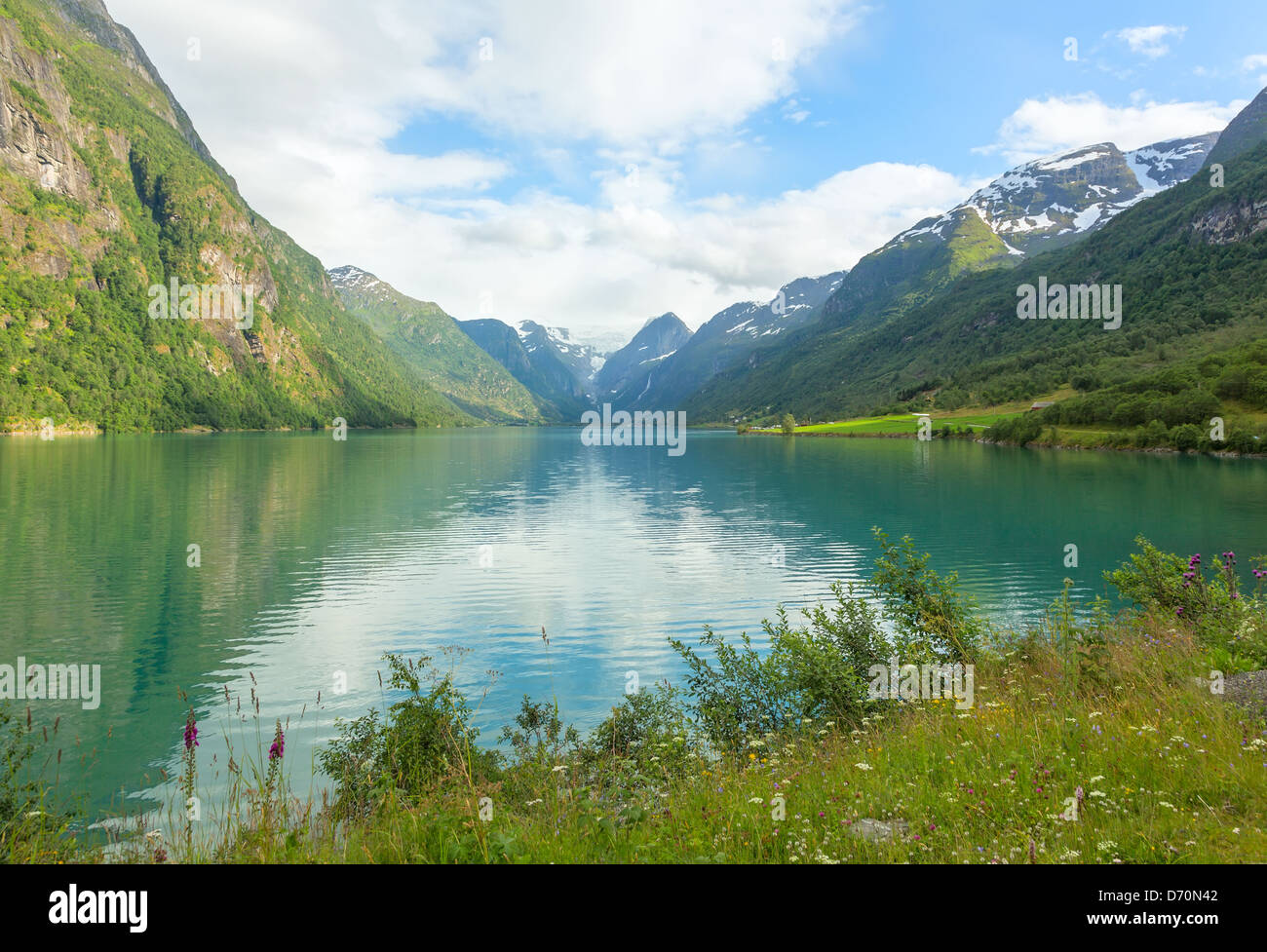 Malerische Landschaft der norwegischen fjord Stockfoto