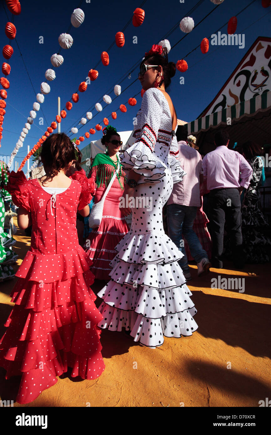 Die Feria de Abril in Sevilla, Spanien. Stockfoto