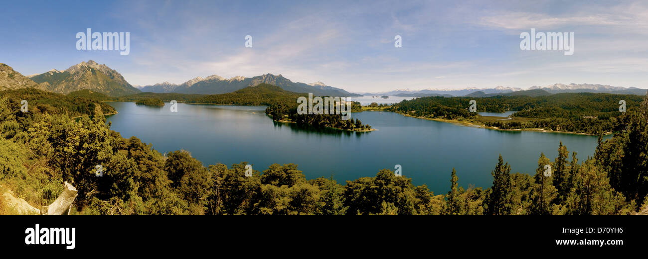 Panoramablick auf den Llao Llao und die Seen in der Nähe von Bariloche, Argentinien Stockfoto