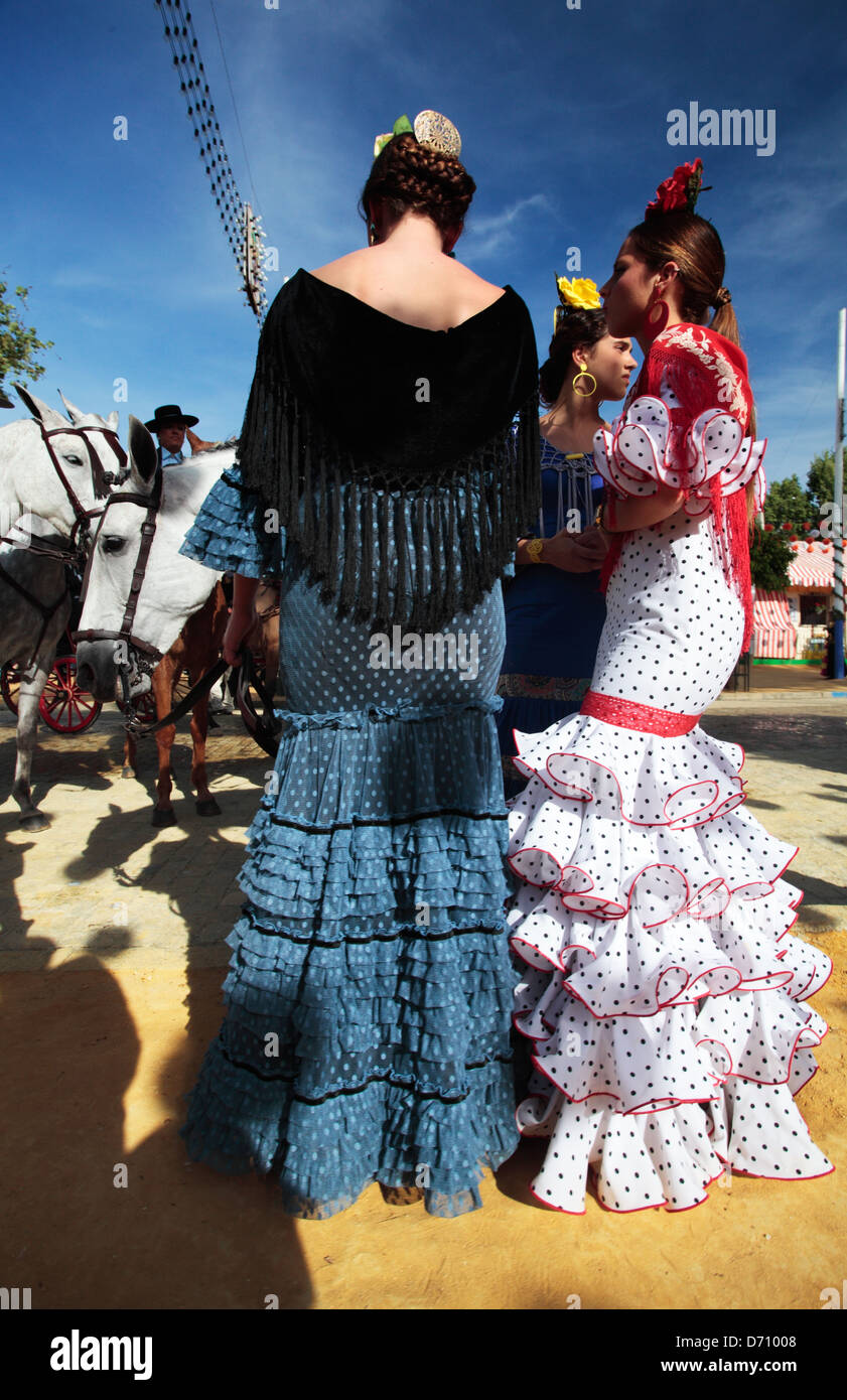 Die Feria de Abril in Sevilla, Spanien. Stockfoto