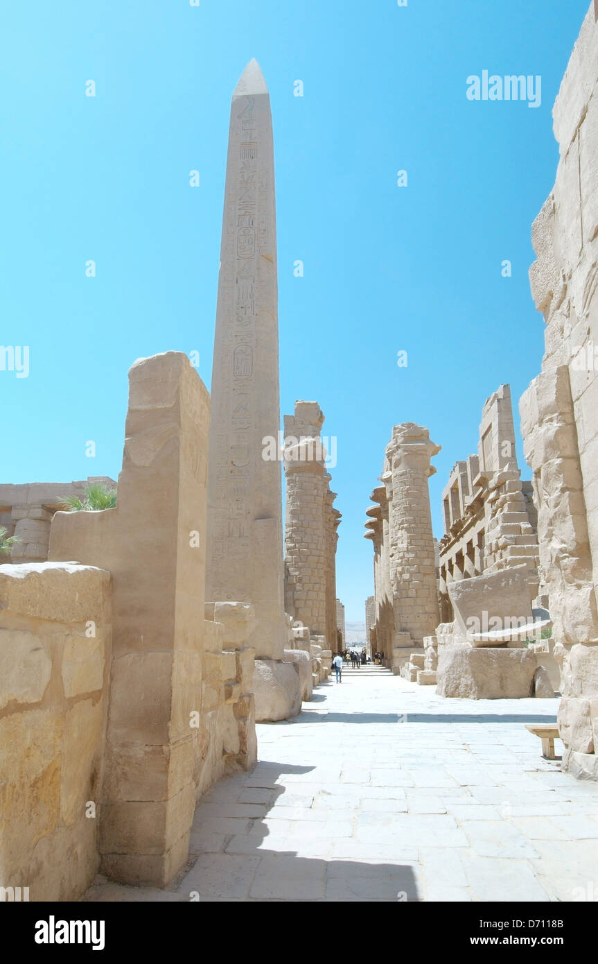 Obelisk, Karnak Temple Complex, UNESCO-Weltkulturerbe, Theben, Luxor, Luxor Governorate, Ägypten, Afrika Stockfoto