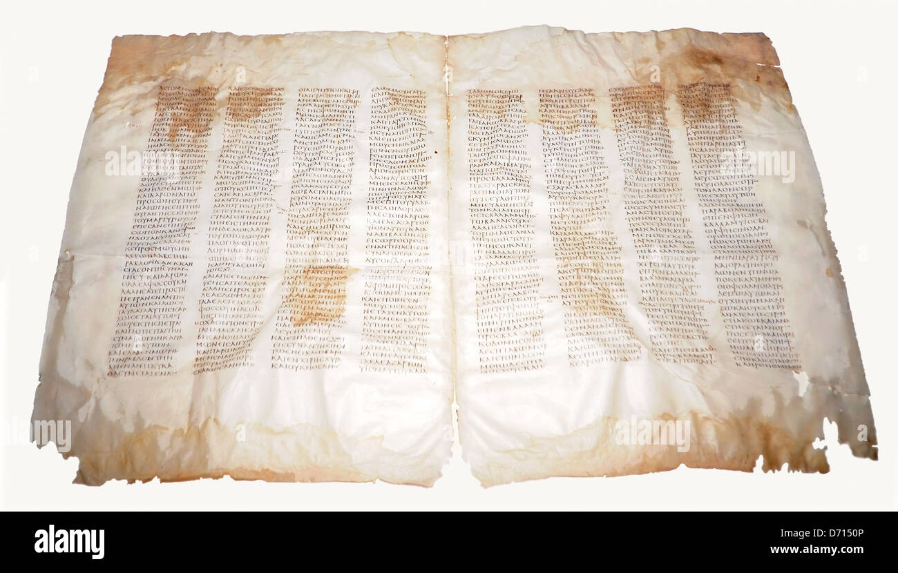 Codex Sinaiticus (Sinai Bibel), St. Katharinen Kloster (Saint Catherine Area), Sinai-Halbinsel, Ägypten Stockfoto