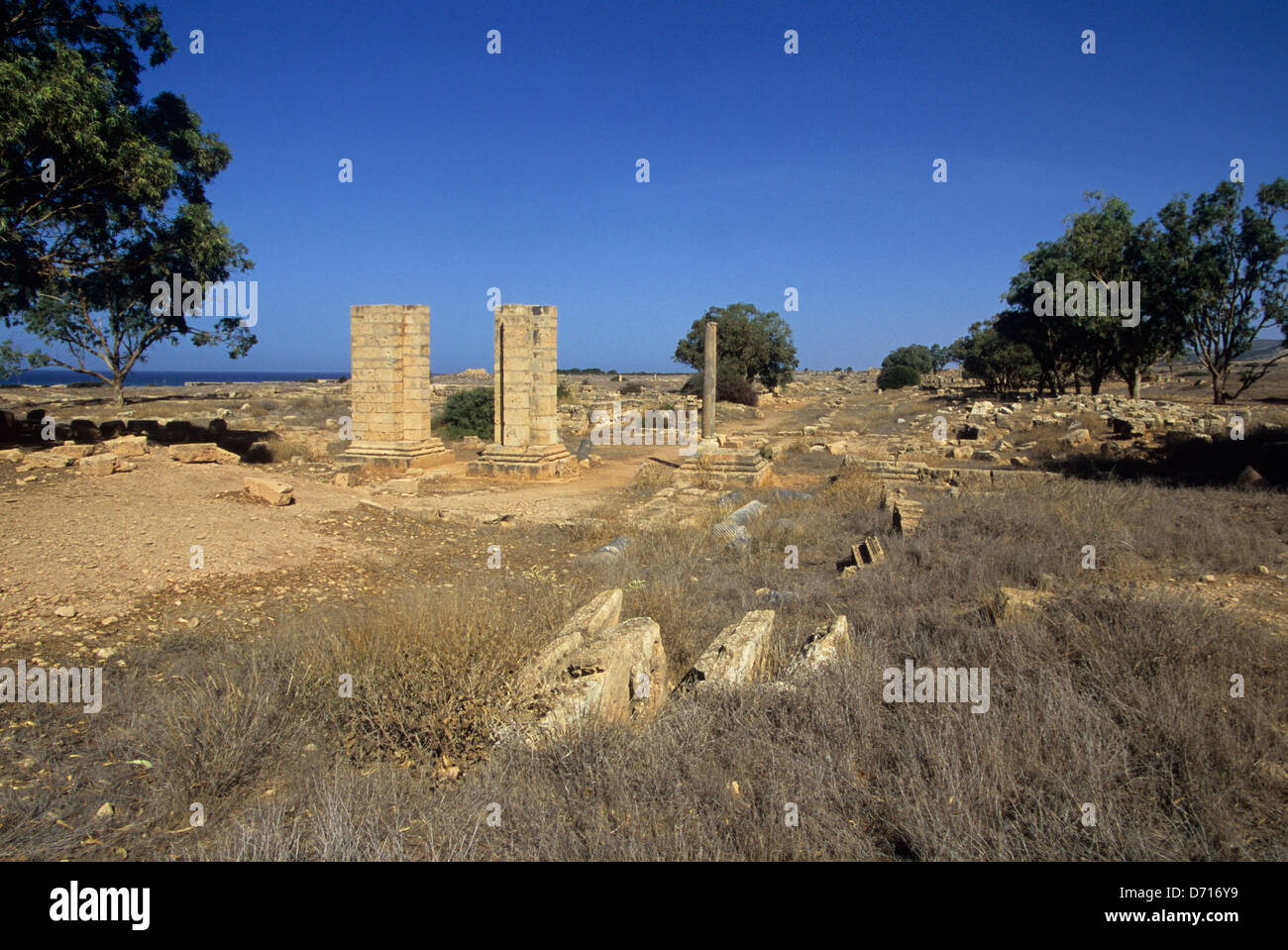 Libyen, in der Nähe von Benghazi, Ptolemais (Tolmeita), bleibt der Bogen von Constantine Stockfoto