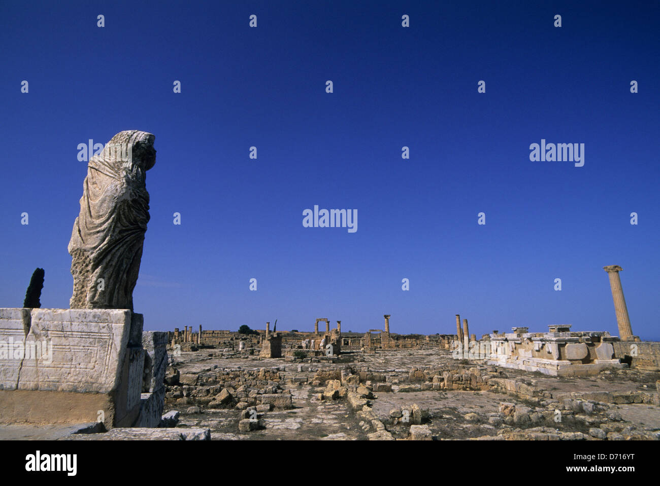 Libyen, in der Nähe von Benghazi, Cyrene, Agora, Statue Stockfoto