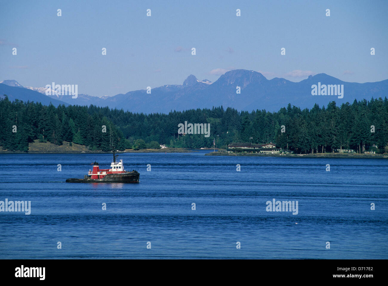 Kanada, British Columbia, Vancouver Island, Campbell River, Strait Of Georgia, Schlepper Stockfoto