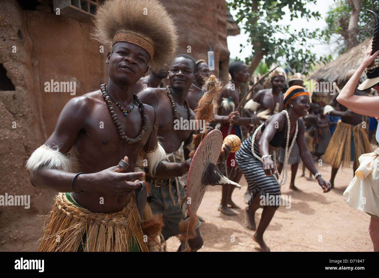 Scheuen, die traditionellen Tänze scheuen Verbindung genannt Tata zum UNESCO-Weltkulturerbe In scheuen Tal in der Nähe von Kande Togo Stockfoto