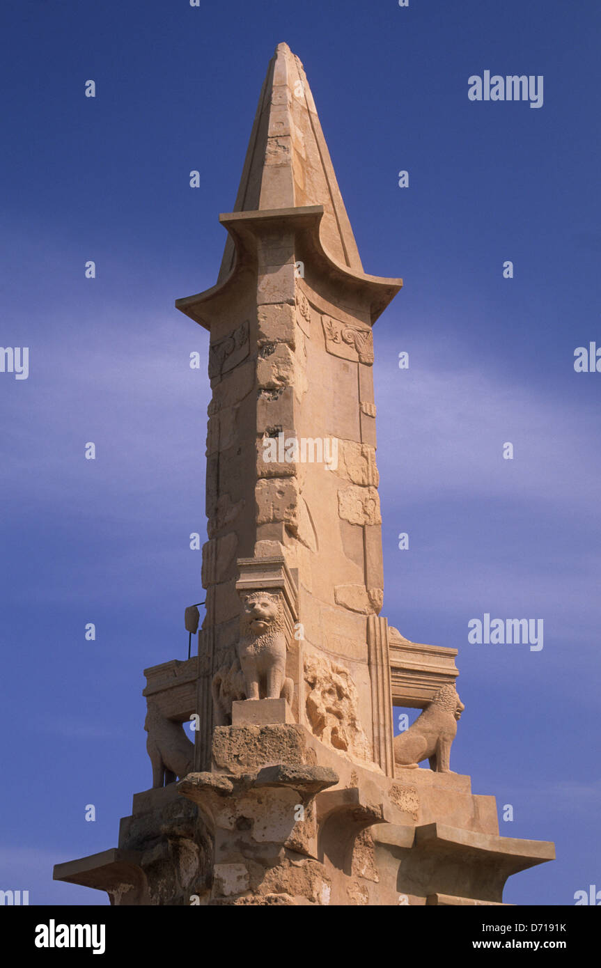 Libyen, in der Nähe von Tripolis, Sabratha, punischen Mausoleum (2. Jh. v. Chr.), Nahaufnahme Stockfoto