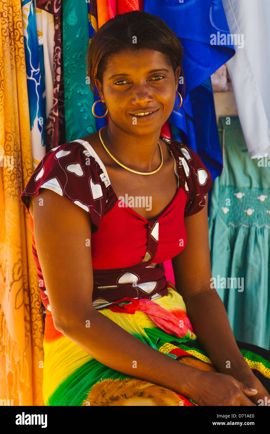 Porträt einer Frau, Nosy Be, Madagaskar Stockfoto