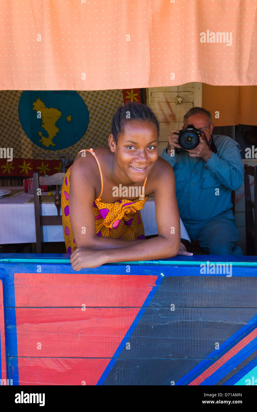 Porträt von einem Mädchen, Nosy Be, Madagaskar Stockfoto