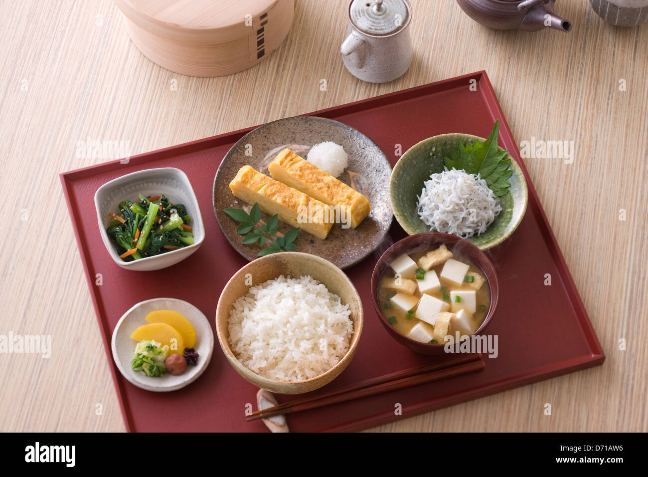 Traditionelles japanisches Frühstück Stockfoto