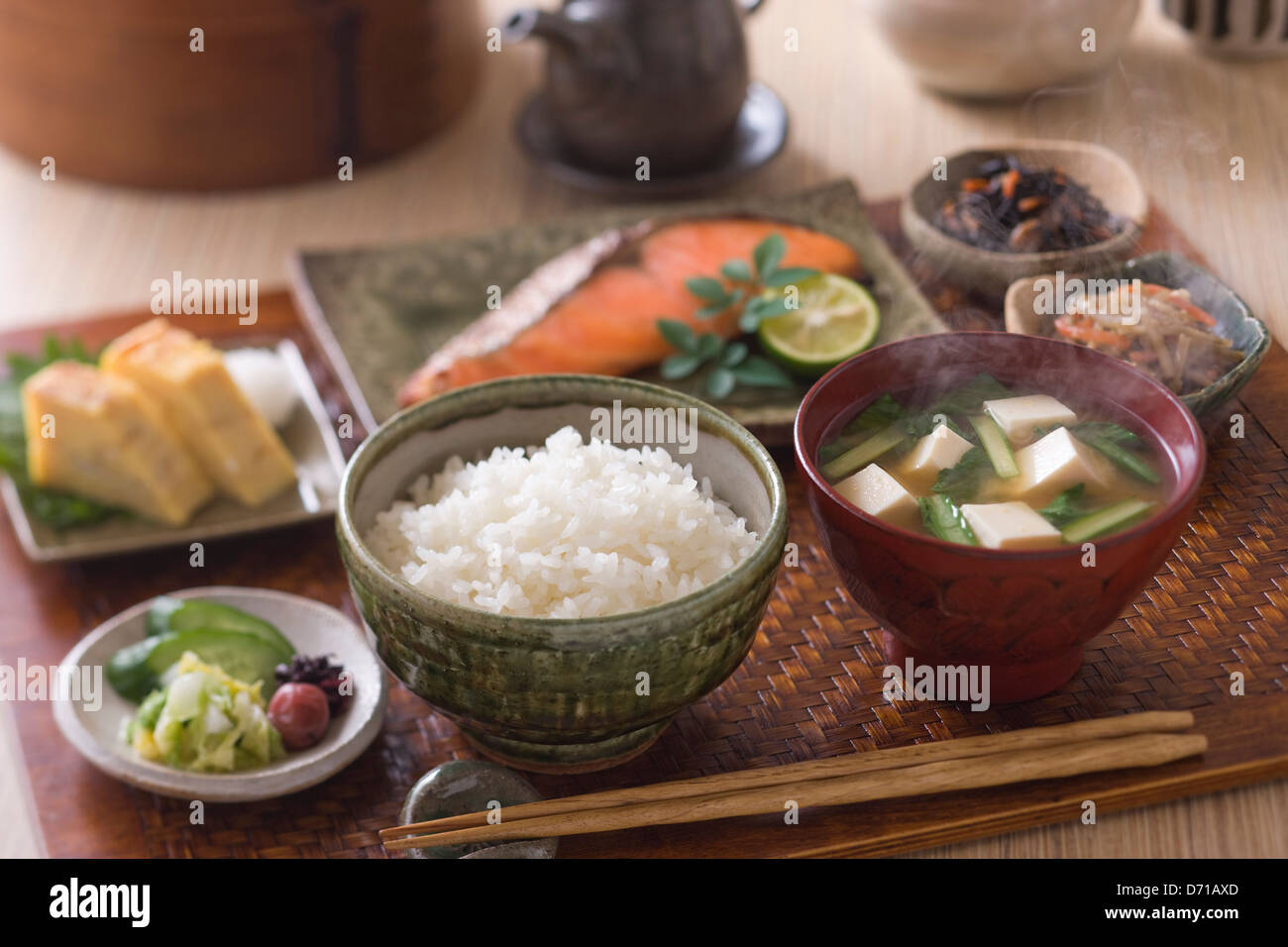 Traditionelles japanisches Frühstück Stockfoto