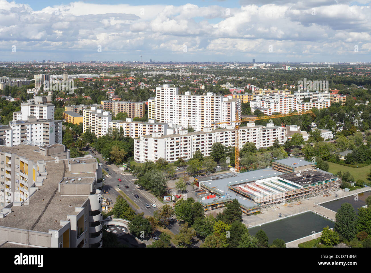 Berlin, Deutschland, Gropius Überblick über die Stadt vom höchsten Wohnturm IDEAL Stockfoto