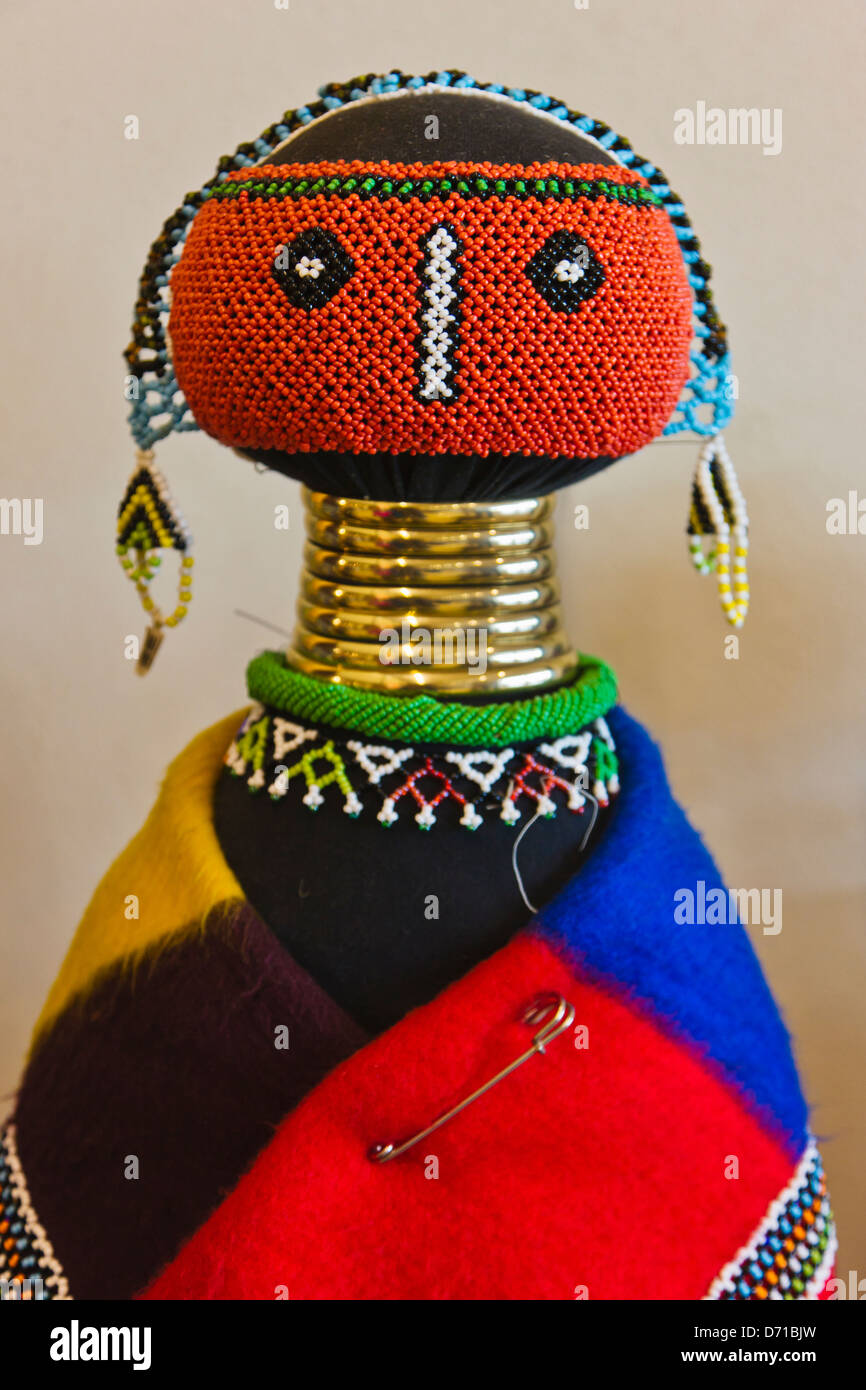 Wulstige Puppe von Stammes-Leute, Südafrika Stockfoto