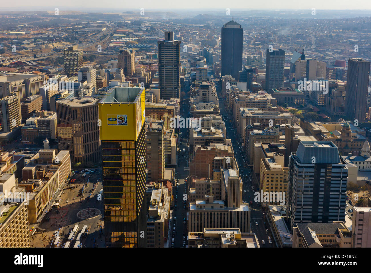 Stadtbild in der Innenstadt von Johannesburg, Südafrika Stockfoto