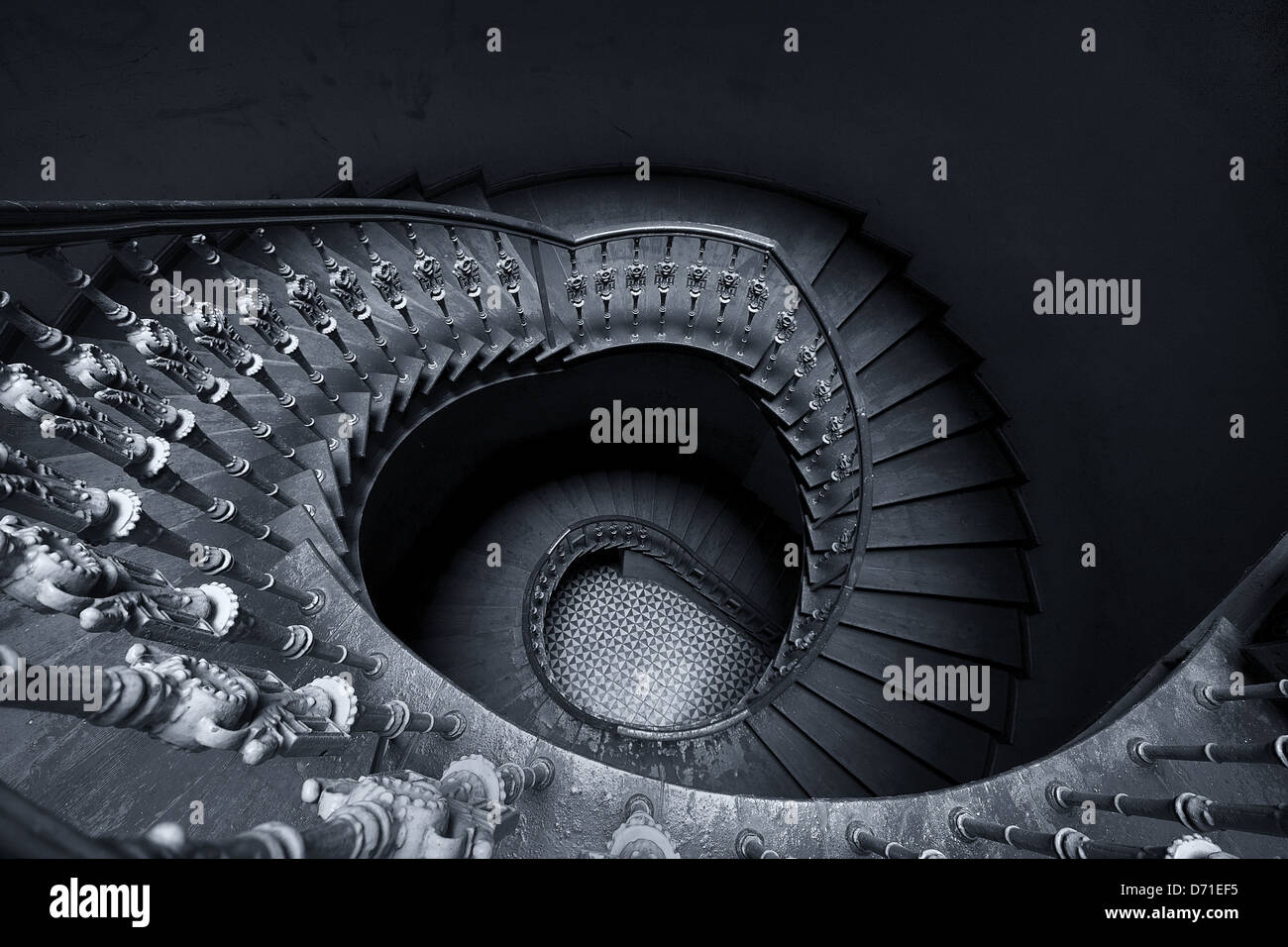 Die geheimnisvolle Wendeltreppe Stockfoto