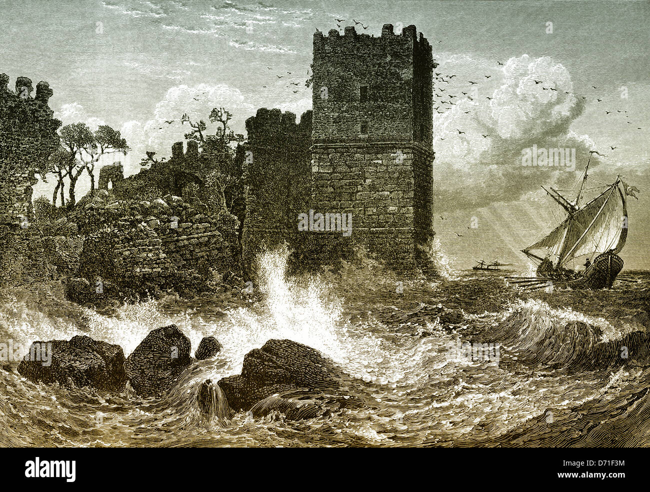 Deich an der Marmara-Meer, Istanbul, 19. Jahrhundert, Istanbul, Marmara Meer, Türkei, Asien Stockfoto