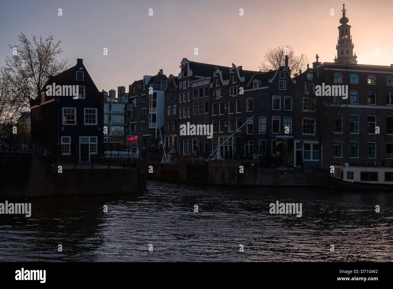 Amsterdam am Abend Stockfoto