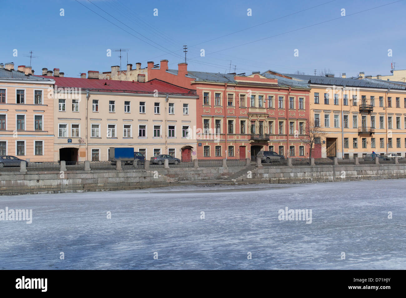 Russland, St, Petersburg. Ufer des Flusses Fontanka Stockfoto