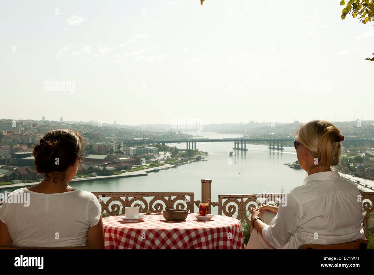 Ägypten, Istanbul, Eyüp, Blick von der Terrasse des Café Pierre Loti Auf Das Goldene Horn Stockfoto
