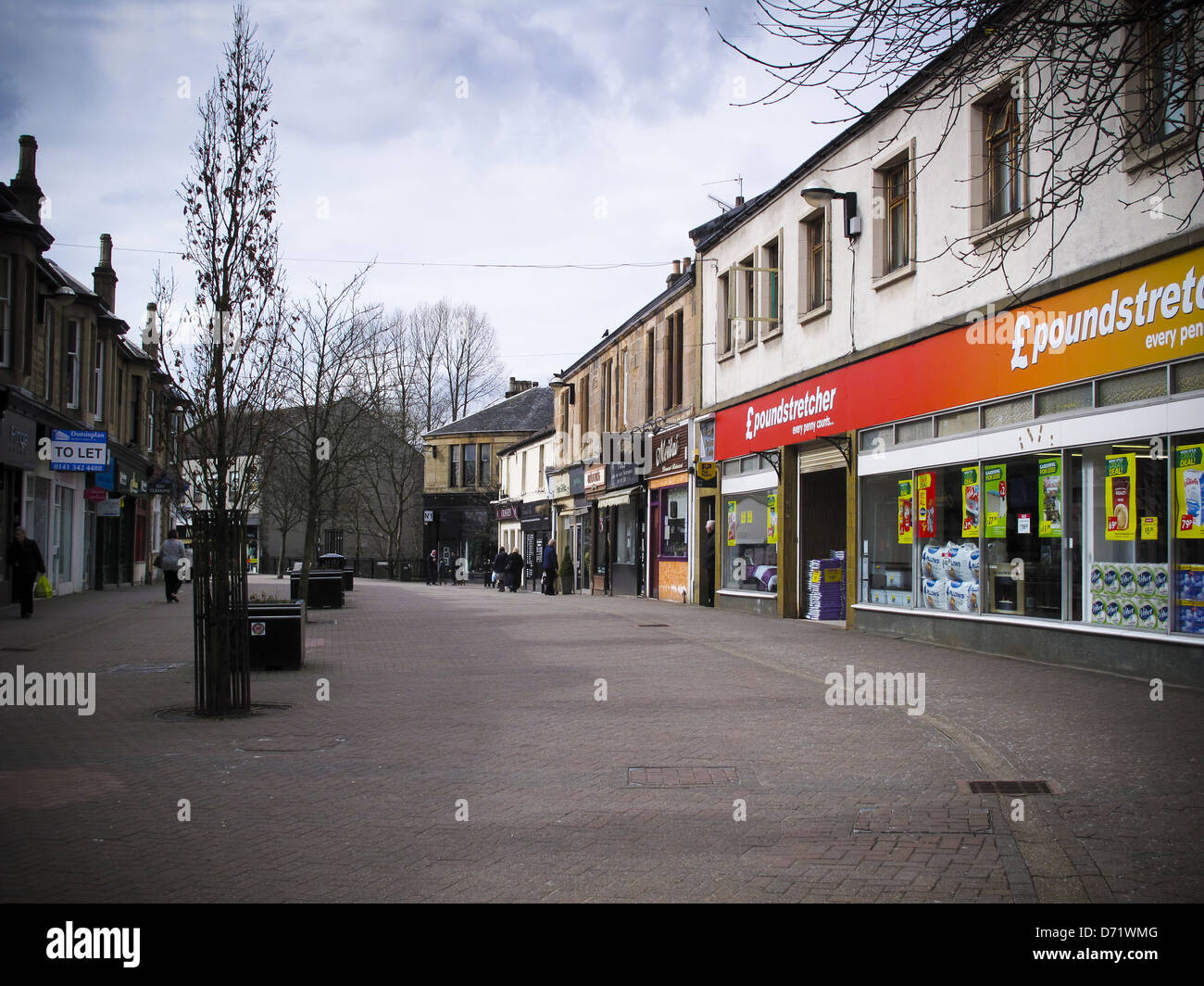 Main Street Milngavie Fußgängerzone East Dunbartonshire Stockfoto