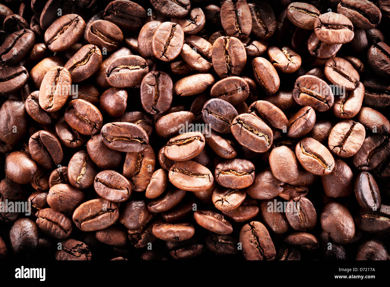 Kaffeebohnen. Closeup Snapshot. Stockfoto