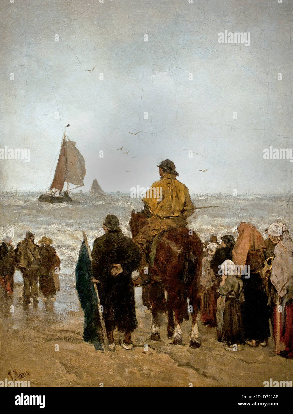 Ankunft der boats1884 Jacob Maris 1837 - 1899 Niederlande Niederlande (Angeln Boote Scheveningen Niederlande Meer) Stockfoto