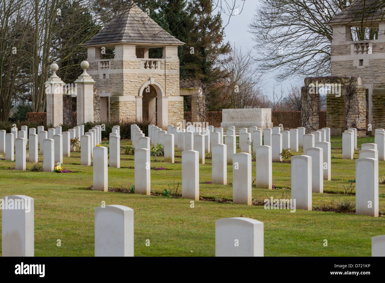 Kanadische Friedhof der zweite Weltkrieg (1939-1945) in Beny-Sur-Mer, Normandie, Frankreich Stockfoto