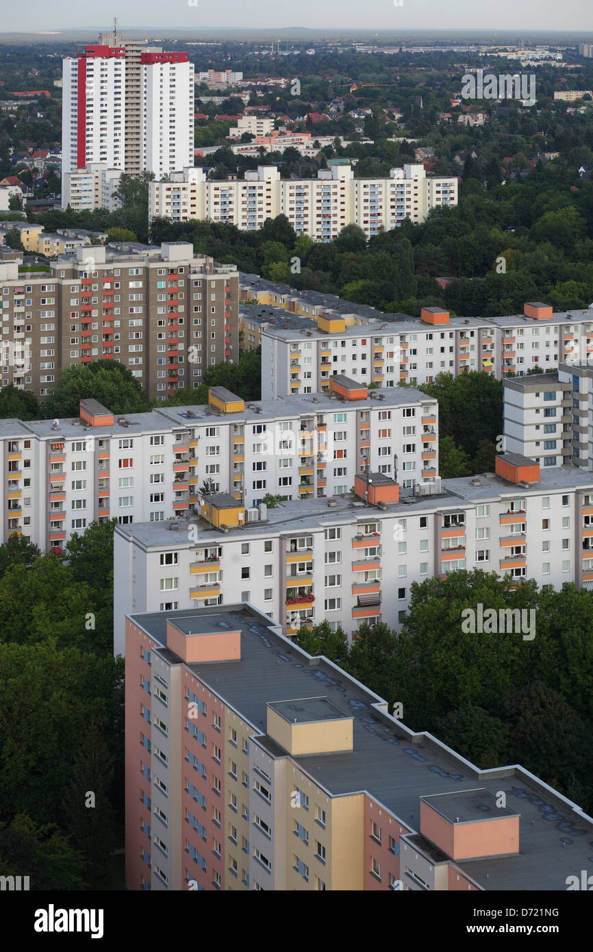 Berlin, Deutschland, Wohngebäude der Gropius-Stadt in Neukölln Stockfoto