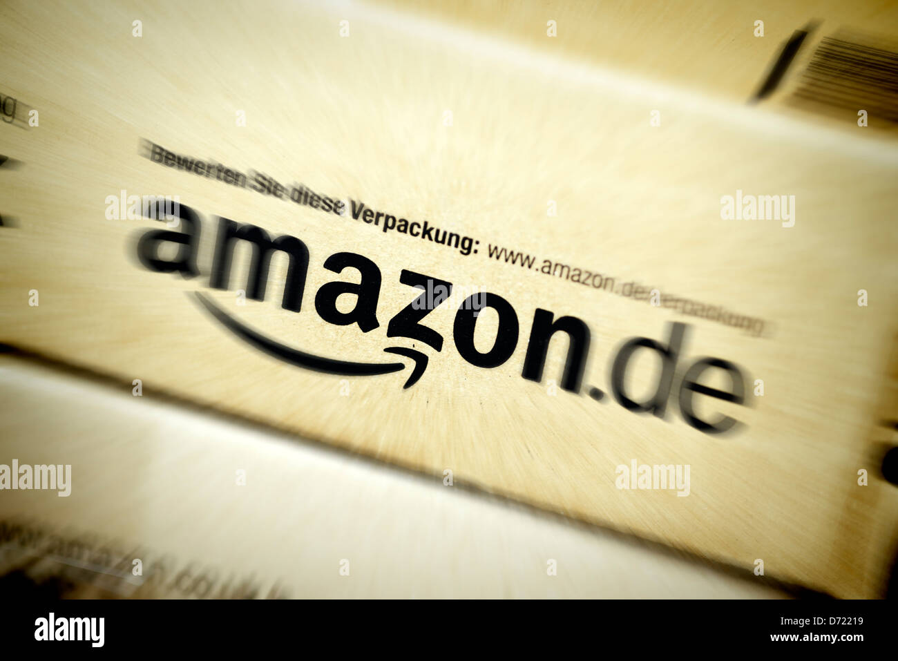 Pakete von der Firma Amazon Online-Versandhandel Stockfoto