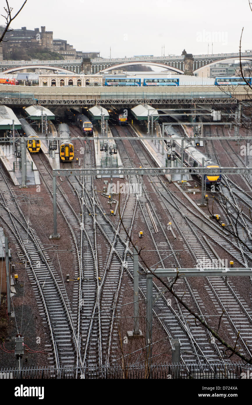 Edinburgh Waverley Bahnhof Stockfoto