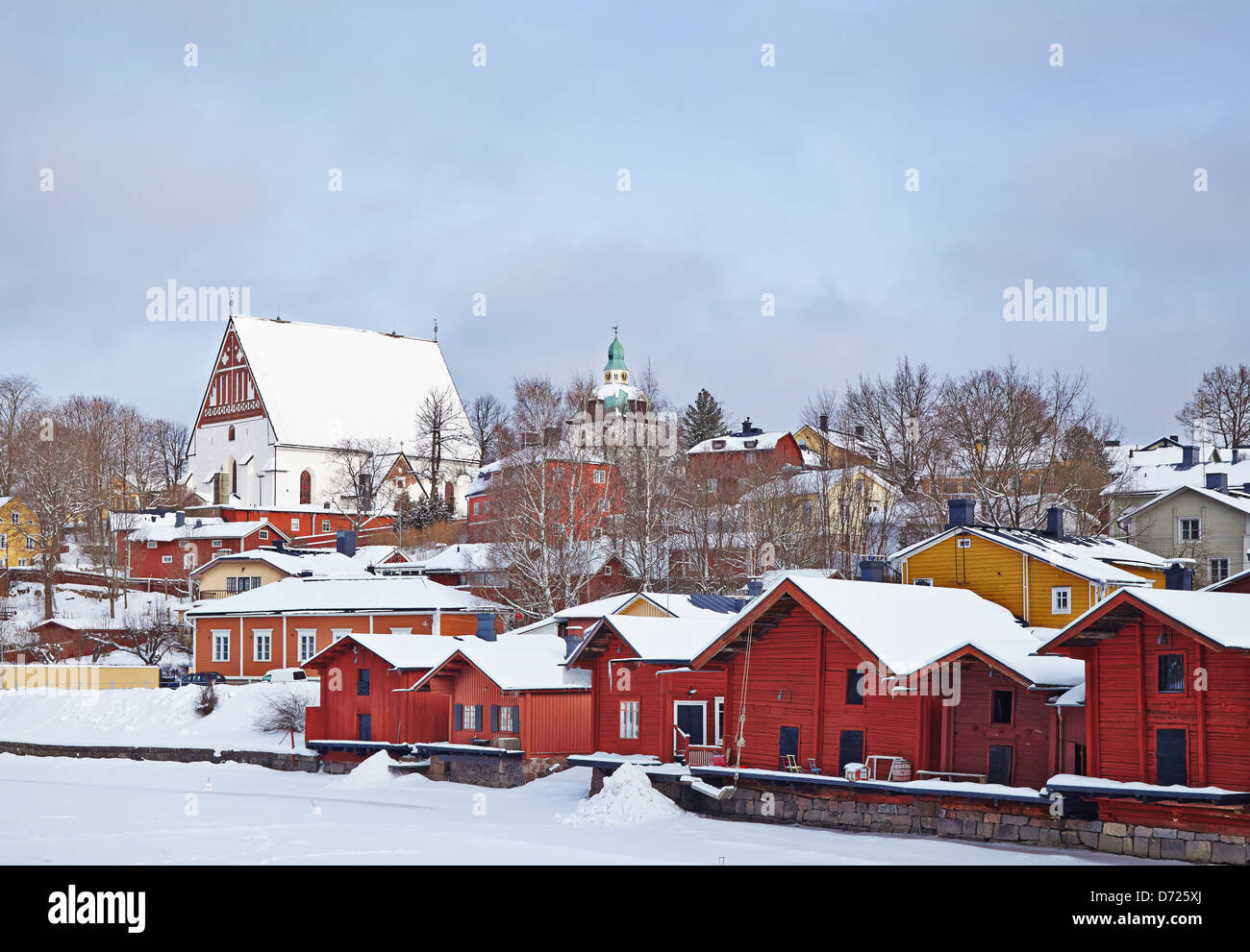 Alten Porvoo in Wintertag Stockfoto