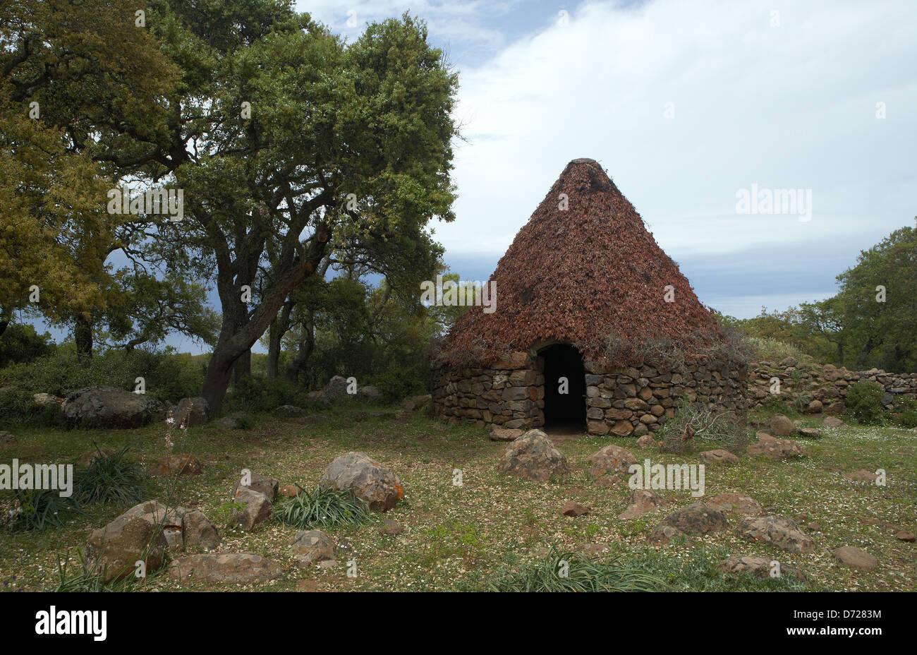 Tuili, Italien, die historische Siedlung von Giara, die Nuraghe Crabili Becciu Stockfoto