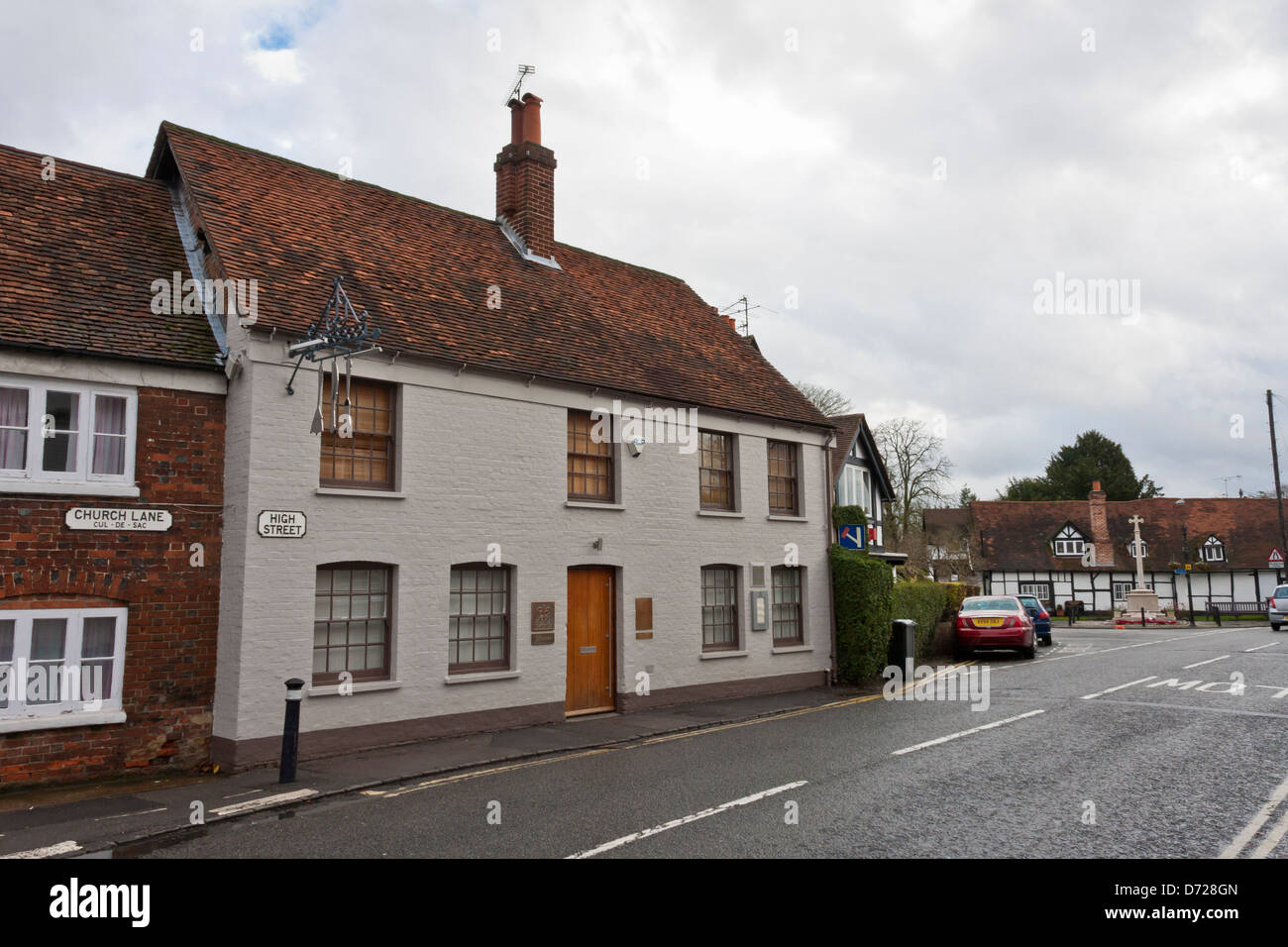 Außenansicht des Restaurant The Fat Duck in Bray im Besitz von berühmten Koch, Heston Blumenthal Stockfoto