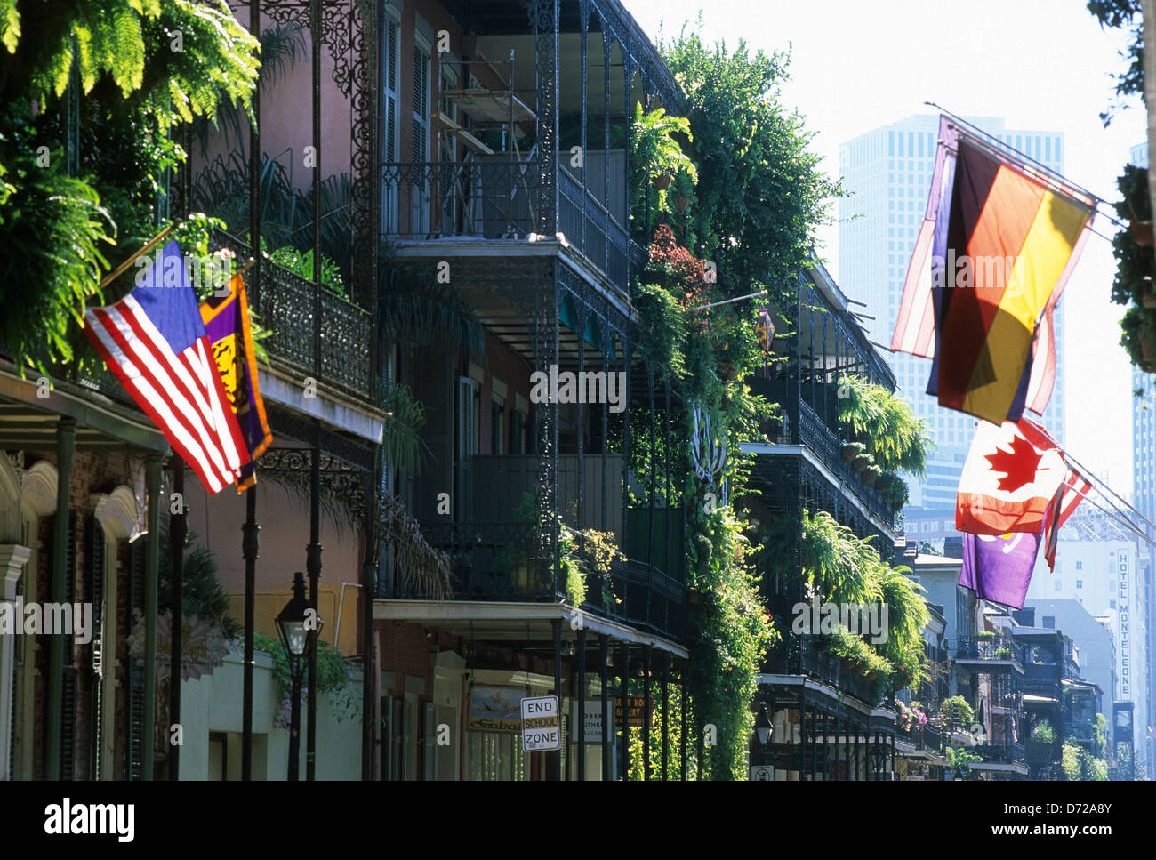 Elk283-1954 Louisiana, New Orleans, French Quarter, Vieux Carre, Balkone Stockfoto
