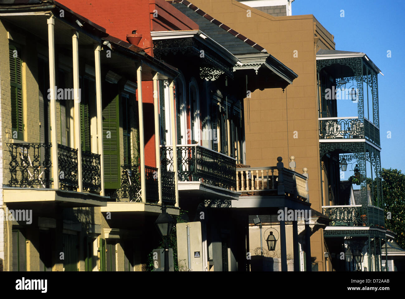 Elk283-1978 Louisiana, New Orleans, French Quarter, Vieux Carre, Balkone Stockfoto