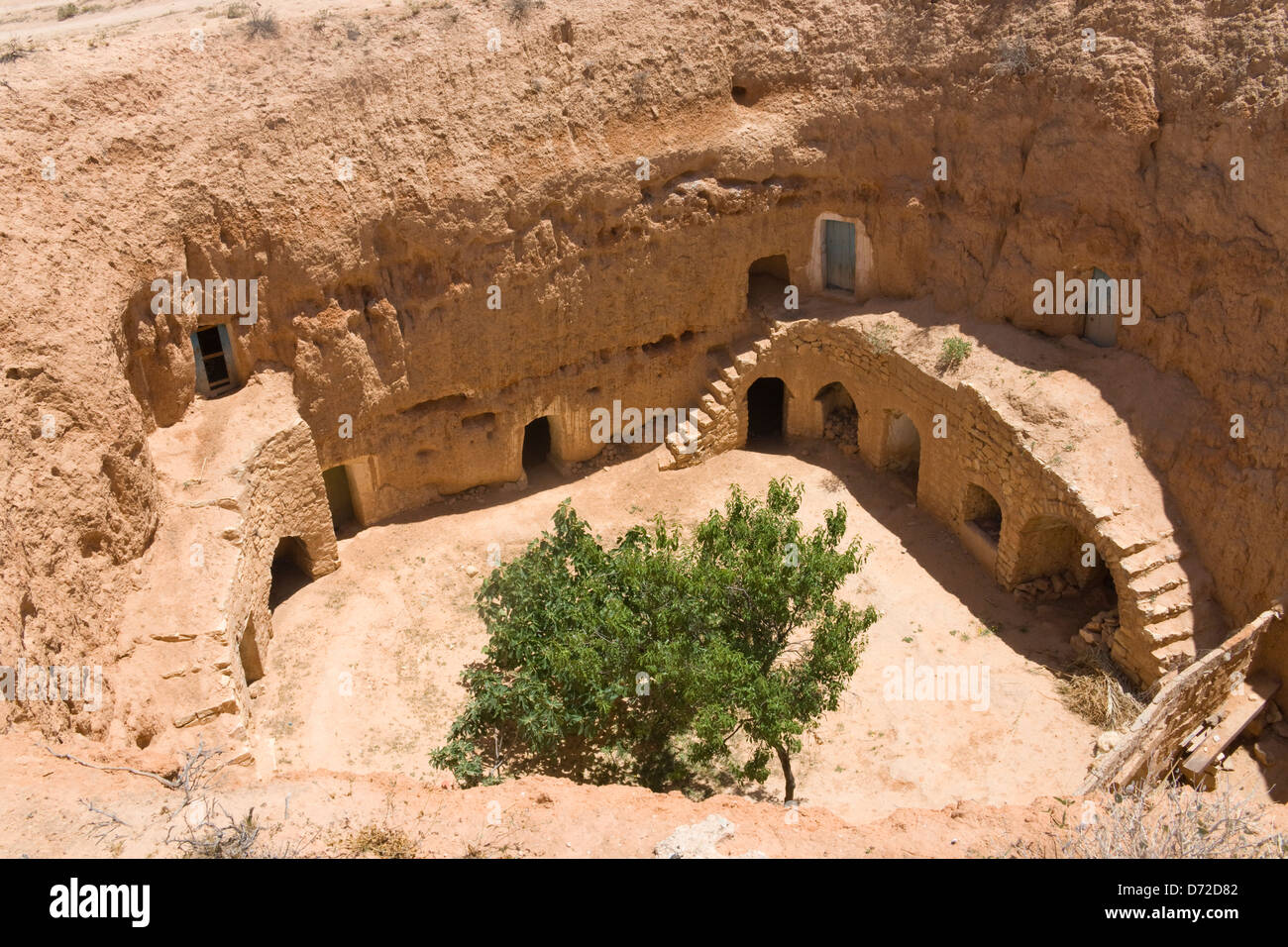 Höhlenwohnungen Wohnungen (Häuser unterirdisch gebaut), Matmata, Tunesien Stockfoto