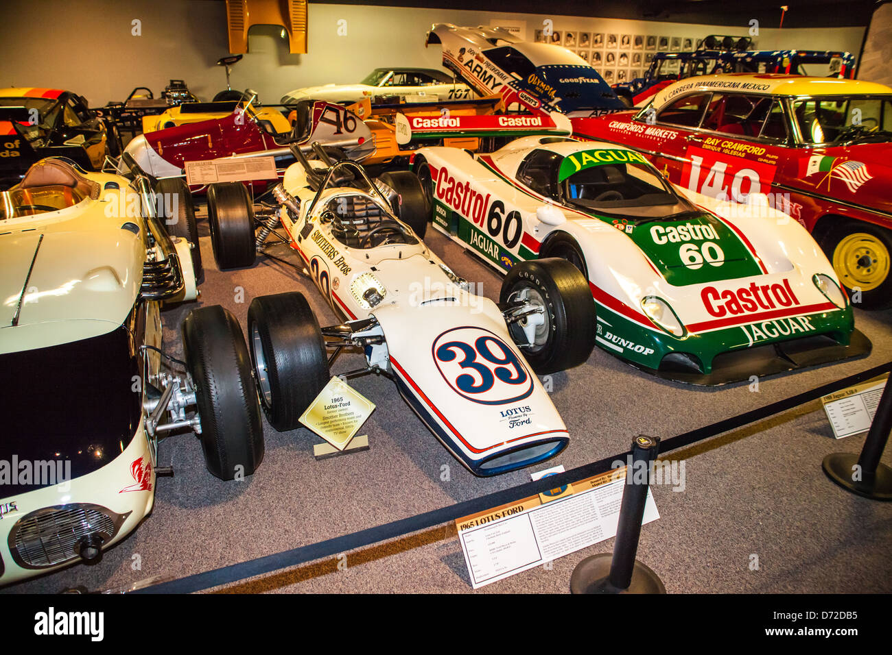 Eine Sammlung von Rennwagen bei der National Automobile Museum in Reno Nevada Stockfoto