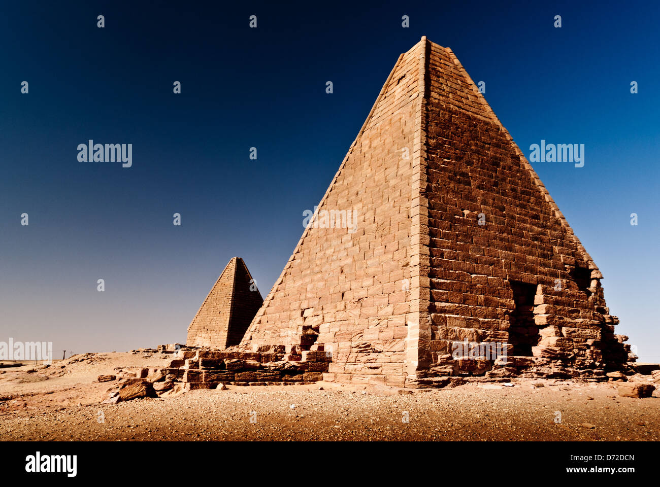 Pyramiden von Jebel Barkal, in der Nähe von Karima Nordsudan Stockfoto